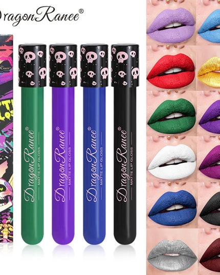 12 Color Halloween Lip Gloss Makeup Black Green Purple Lipstick Christmas Tint Moisturizer Waterproof Matte Lipstick Lip Pigment