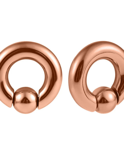 Vankula 2pcs Ear Plug Tunnels 316L Stainless Steel Piercing Captive Hoop Ear Gauges Weights for Flesh Piercing  Body Jewelry