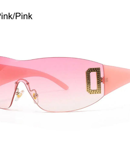 Luxury Y2K One Piece Sunglasses Women Brand Designer New Punk Sports Sun Glasses Men Goggle Shades UV400 Fashion Letter Eyewear