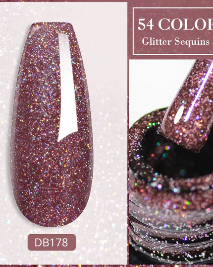7ml Snowflake Gel Nail Polish UV LED Semi Permanent Milky White Pink Glitter Snow Sequins Gel Nails Art Design Varnish Manicure