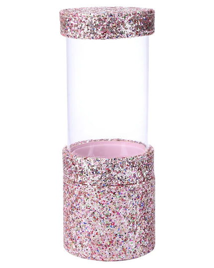 Sequins Makeup Brush Holder With Lid Visible Cosmetic Organizer Lipstick Eyebrow Pencil Holder Eye Shadow Storage Box