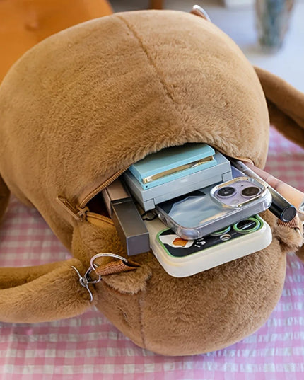 Capybara Plush Backpack for Kids - Cute Cartoon Animal Fur Backpack, School Bag & Shoulder Bag for Boys and Girls