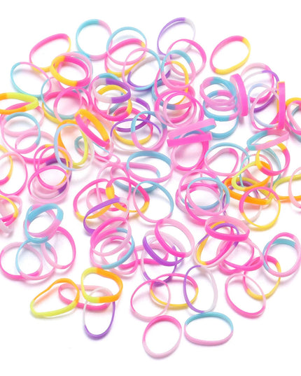 500Pcs Colorful Small Disposable Hair Bands Scrunchie Girls Elastic Rubber Band Ponytail Holder Hair Accessories Hair Ties