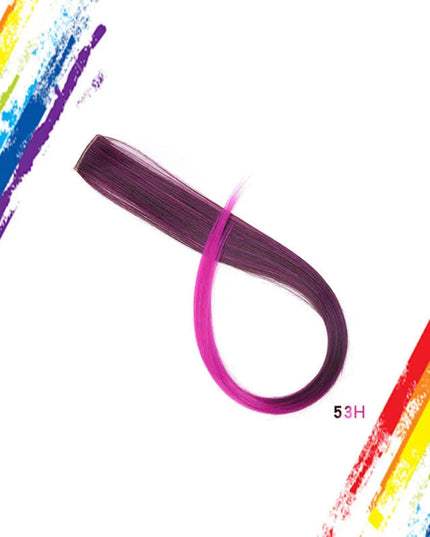 Multi-colors  Clip in Synthetic Hair Extensions 22 inch Rainbow Hairpieces for Girls Women Kids Favor Gift(Colorful Set)