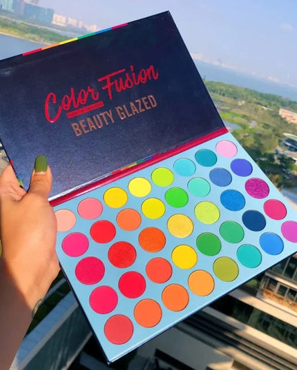 BEAUTY GLAZED 39 Color Rainbow Eyeshadow Palette Long lasting Neon Glitter Eye Shadow Pallete Eye Makeup Cosmetics