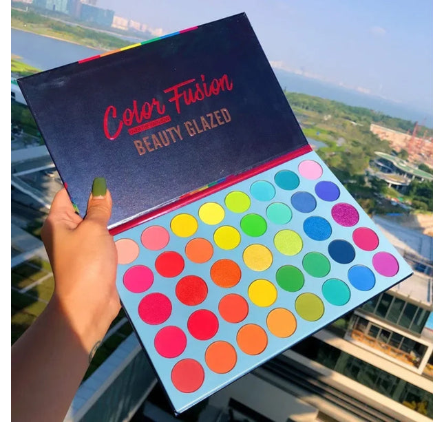 BEAUTY GLAZED 39 Color Rainbow Eyeshadow Palette Long lasting Neon Glitter Eye Shadow Pallete Eye Makeup Cosmetics