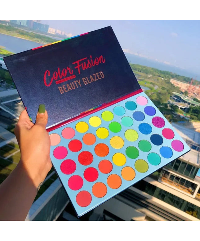 BEAUTY GLAZED 39 Color Rainbow Eyeshadow Palette Long lasting Neon Glitter Eye Shadow Pallete Eye Makeup Cosmetics