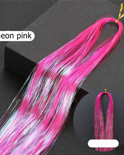 Desire For Hair Double Ends Hair Tinsel Glitter Bling Bling Sparkling Synthetic Braiding Hair Extensions 120cm for Celebration
