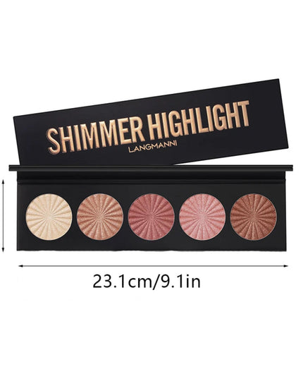 Highlighting and Contouring Palette 5 Colours All-in-One Makeup Palette Stereoscopic Natural Highlighting Makeup Palette