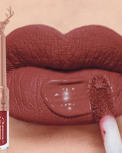 Nude Liquid Lipstick Waterproof Velvet Matte Lip Gloss Long lasting Non stick Cup Lip Gloss Makeup Pigments Cosmetics Christmas