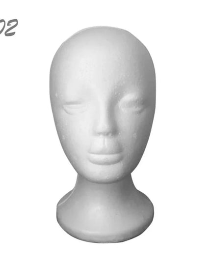 1pcs Female Styrofoam Foam Mannequin Manikin Head Model Hat Glasses Wig Display Male White Foam Mannequin Head Holder Stand Rack