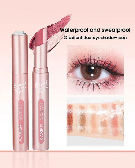 Gradient two-color eye shadow pen waterproof, sweat proof, not easy to smudge, pearlescent, fine shiny, lazy eye shadow s