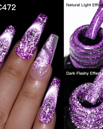 7ML Reflective Glitter Cat Magnetic Gel Nail Polish Fluorescent Neon Color Magnetic Gel Semi Permanent UV LED Varnish Nails Art