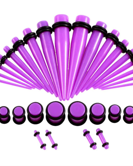 36pcs-54pcs 14G-00G Acrylic Ear Plugs and Tunnels Ear Gauges Stretching Kits Ear Dilations Piercing Body Jewelry