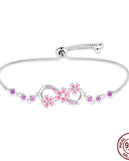 Original Authentic plata de ley 925 Infinity Adjustable Bracelet For Women Hot Symphony Lucky Feather Bracelet For Gift