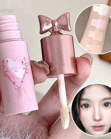White Pink Liquid Brightening Concealer Matte Face Highlight Stick Cover Acne Spot Dark Circles Moisturizing Concealer Makeup