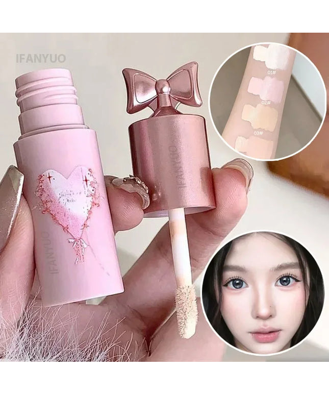 White Pink Liquid Brightening Concealer Matte Face Highlight Stick Cover Acne Spot Dark Circles Moisturizing Concealer Makeup