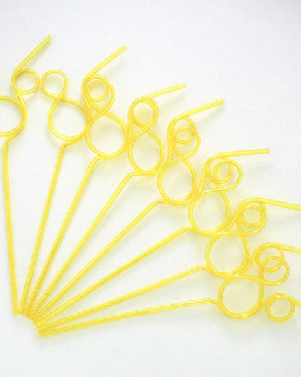 Creative PET Cartoon Animal Mouse Shape Straws Plastic Colourful Reusable Straws for Birthday Party, Wedding Christmas Decoratio