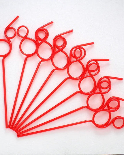 Creative PET Cartoon Animal Mouse Shape Straws Plastic Colourful Reusable Straws for Birthday Party, Wedding Christmas Decoratio
