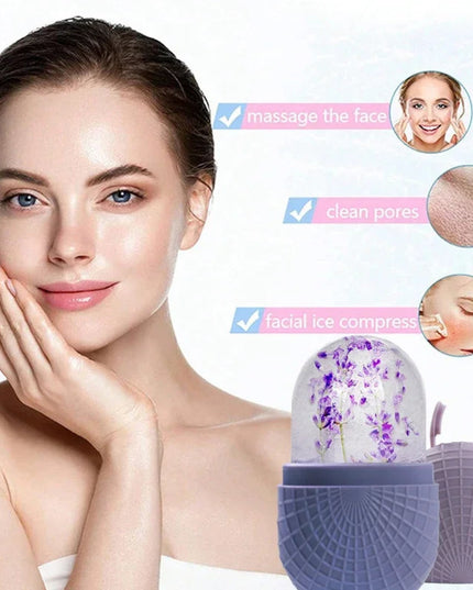 Upgraded Ice Roller for Face and Eyes - Facial Massager for Skin Care - Reusable Silicone Ice Mold to Refresh and Cool Skin