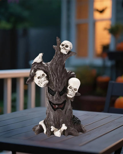 Halloween Decoration Creepy Resin Skull Heads Trunk Ornament for Desktop Party Favor and Present Display