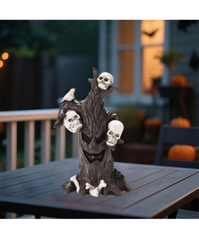 Halloween Decoration Creepy Resin Skull Heads Trunk Ornament for Desktop Party Favor and Present Display