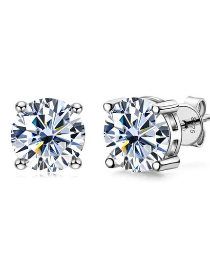 OXTAO With Certified D VVS1 Moissanite Stud Earrings Female Jewelry Sterling Silver S925 Piercing Earrings Wedding Jewelry Gift