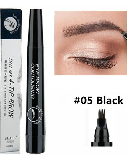 4 Point Eyebrow Pencil 4 Prong Tip Eyebrow Pen 4 Fork Eyebrow Pencil Waterproof Liquid Eyebrow Pencil Long Lasting Like Real