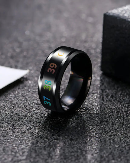 Temperature Ring Titanium Steel Mood Emotion Feeling Intelligent Temperature Sensitive Ring for Women Men Waterproof Jewelry