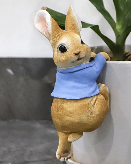 Cute Rabbit Figurine Decoration Resin Landscape Crafts Craft Cute Rabbit Bunny for Garden Flowers Pot Garden Easter Decor