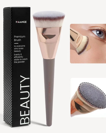 MAANGE Single Flat Round Tube Flat Head Foundation Brush With Box Powder Blush Concealer Makeup Brush Skin-friendly Makeup Tool
