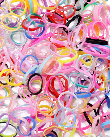500Pcs Colorful Small Disposable Hair Bands Scrunchie Girls Elastic Rubber Band Ponytail Holder Hair Accessories Hair Ties