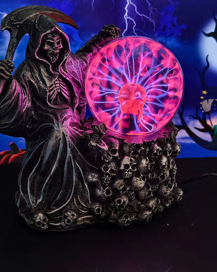 Halloween Light Up Ghost Fortune Teller Touch Sensing Spooky Grim Reaper Decor Dead Grim Reaper Statue Haunted House Decoration