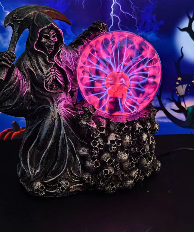 Halloween Light Up Ghost Fortune Teller Touch Sensing Spooky Grim Reaper Decor Dead Grim Reaper Statue Haunted House Decoration