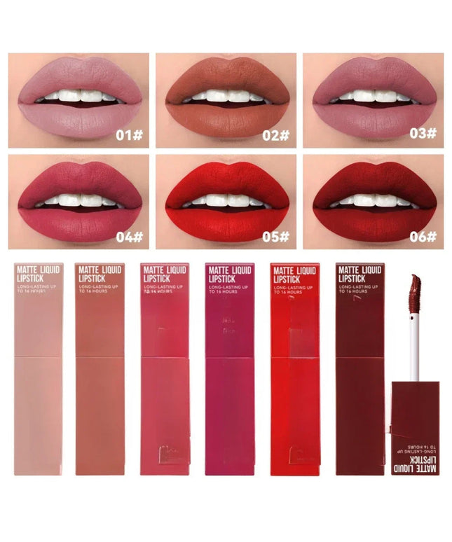 Cheap Matte Ink Liquid Lipstick Non-stick Cup Long Lasting Velvet Nude Lip Gloss Waterproof Lips Tint Waterproof Korean Make Up