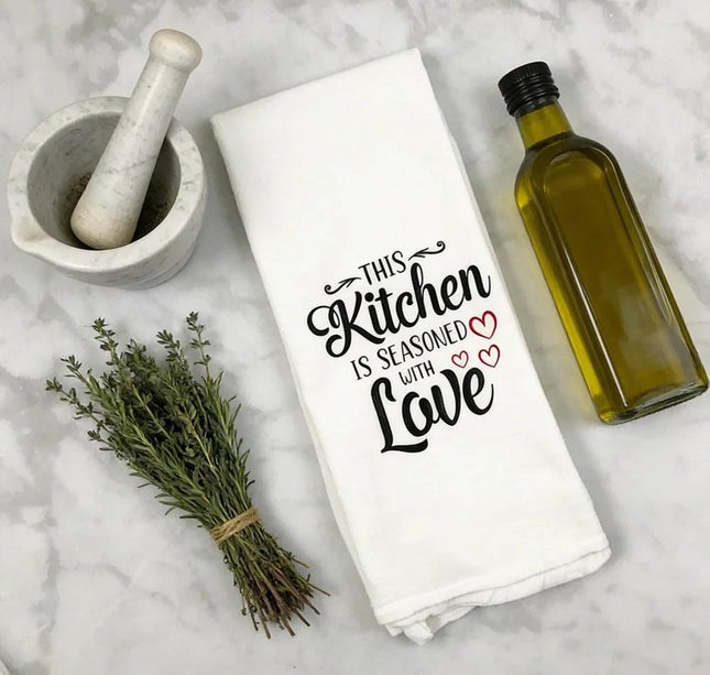 1Pcs Happy Valentine's Day Flour Sack Towel Cotton Kitchen Atmosphere Decor Festival Party Favor Home Bathroom Sink Hand Towel