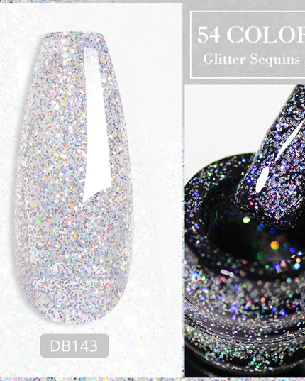 7ml Snowflake Gel Nail Polish UV LED Semi Permanent Milky White Pink Glitter Snow Sequins Gel Nails Art Design Varnish Manicure