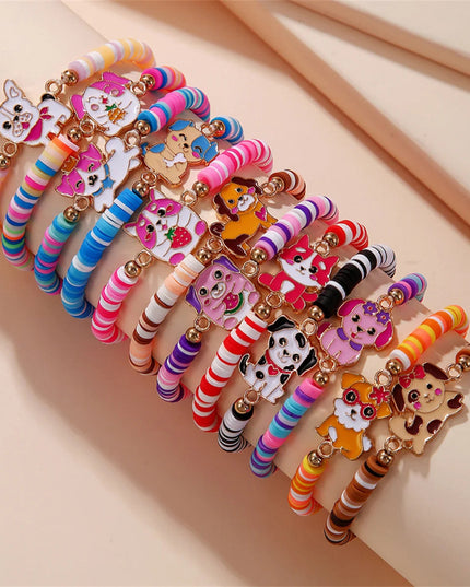 12Pcs Unicorn Girls Bracelet for Kids Jewelry Toddler Friendship Bracelets Toy Gift Classroom Reward Rainbow Party Favors