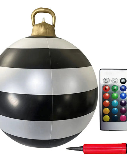 24 Inch Inflatable Christmas Balls New Years Christmas Ornaments with Lights PVC Giant Inflatable Christmas Balls Holiday Decor