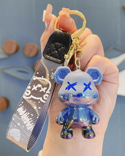 Cute Bear Keychain With Strap The Best Car Key Keyring Animal Bag Backpack Key Chain Charm Pendant Accessory Gift For Friend