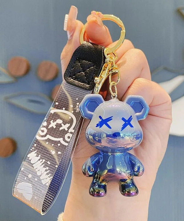 Cute Bear Keychain With Strap The Best Car Key Keyring Animal Bag Backpack Key Chain Charm Pendant Accessory Gift For Friend