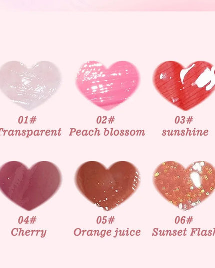 6PCS Moisturizing Lip Gloss Transparent Lip Oil Hydrating Lip Glaze Lip Plumper Hydrating Make Up Liquid Lipstick Lips Cosmetics