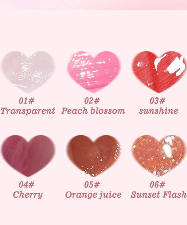 6PCS Moisturizing Lip Gloss Transparent Lip Oil Hydrating Lip Glaze Lip Plumper Hydrating Make Up Liquid Lipstick Lips Cosmetics