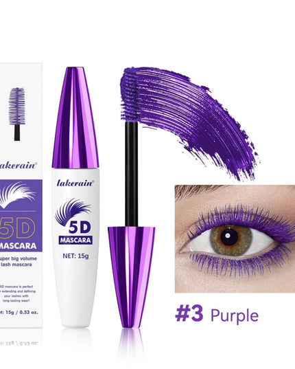 5D Mascara Waterproof Thickening Lengthening Curling Liquid Fiber Mascara Long-Lasting Curling Eyelash Extension Cosmetics
