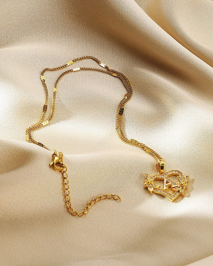 Heart Initial Letter Necklaces For Women Gold Color Stainless Steel Chain A-Z Alphabet Pendant Necklace Birthday Jewelry Gift