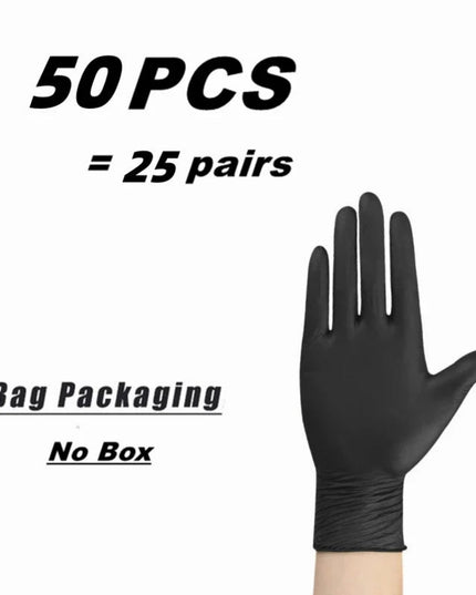 10/20/50/100PCS Black Nitrile Disposable Gloves for Work Latex Free Home Cleaning Glove Textured Mechanic Tattoo Hair Dye Beauty