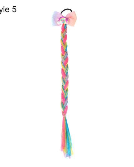 Girls Hair Bow Kids Rainbow Hair Tie Princess Accessories Toddler Snowflake Elastics Baby Accessories No Damage Braid