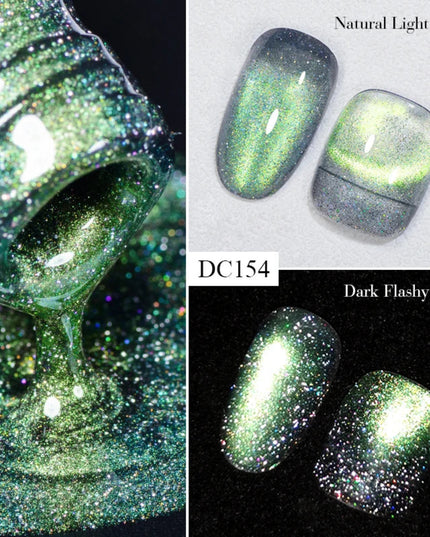 Mtssii 7ml 9D Neon Rainbow Glass Cat Magnetic Gel Nail Polish Double Light Sparkling Glitter Soak Off Varnis Semi Permanent Nail