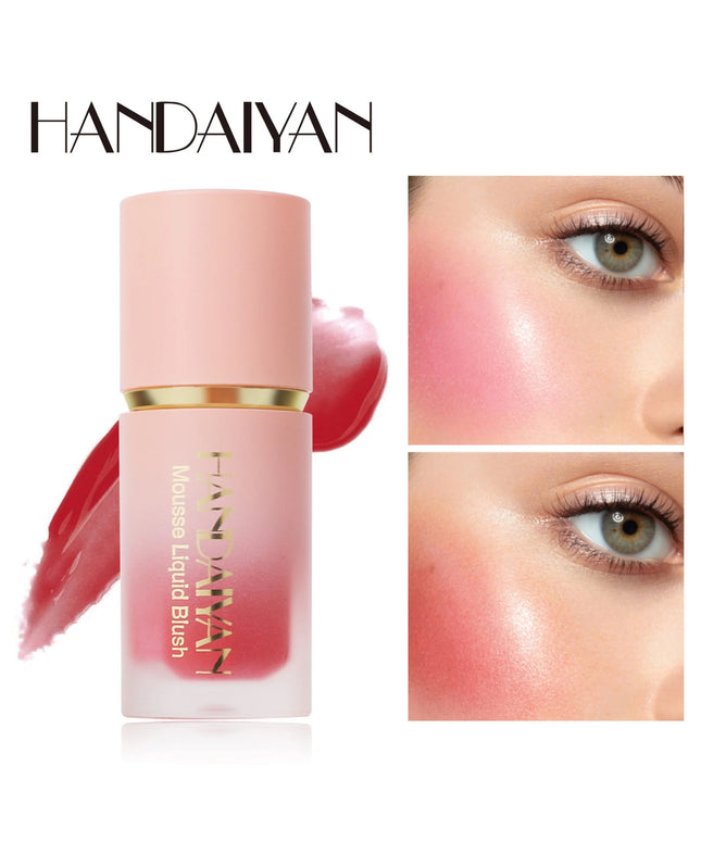 6 Colors Liquid Blush Sponge Brush Head Cute Makeup for Women Party Daily Use All Skin Types Waterproof Blush Stick Cosmetics