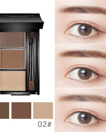 Lasting Eyebrow Powder Waterproof Brow Powder Tint Enhancers Pigment Natrual Eyebrow Shadow Palette with Brush Makeup Cosmetic